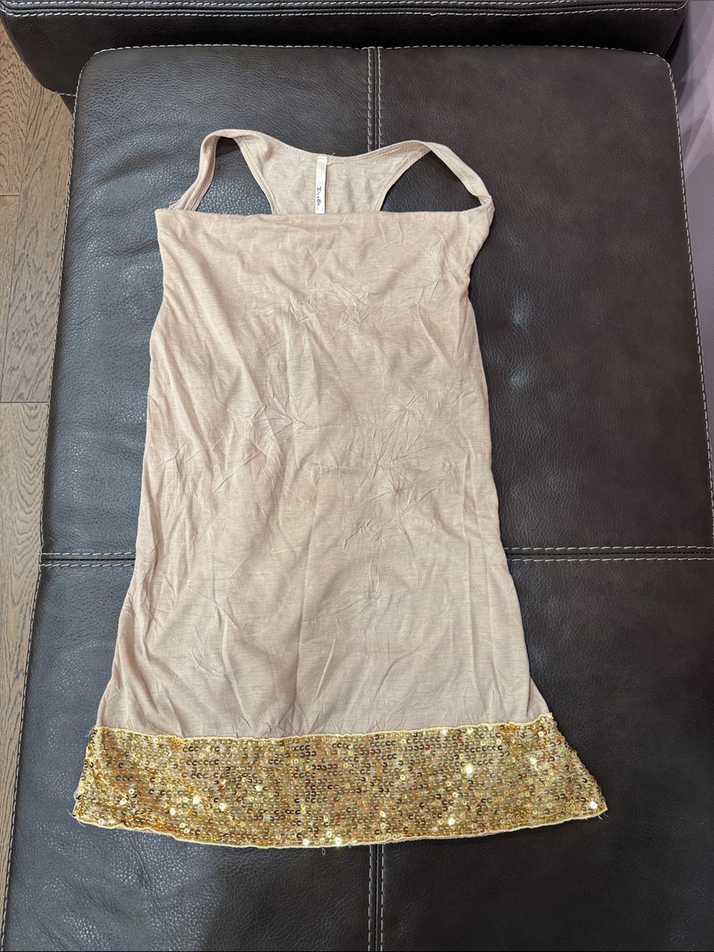 Women’s Gold-Trim Pink Tank Top